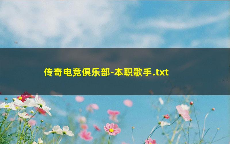 传奇电竞俱乐部-本职歌手.txt
