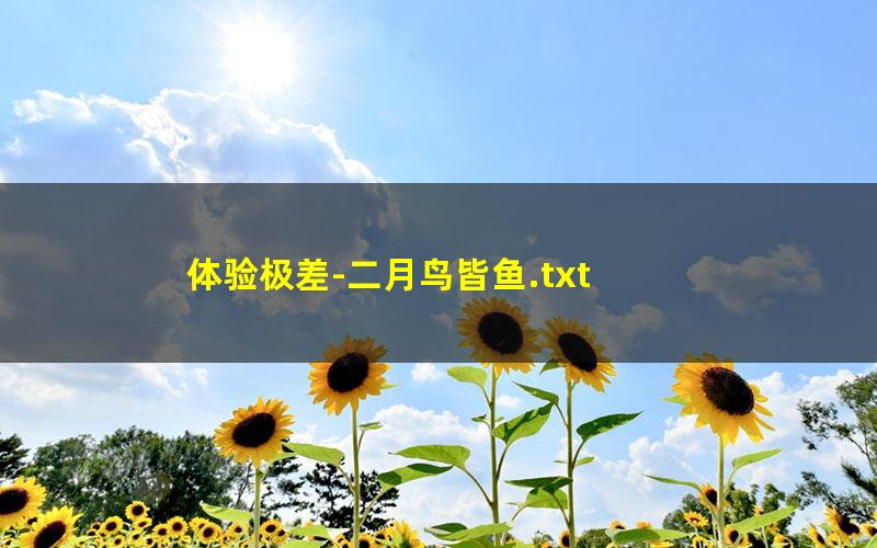体验极差-二月鸟皆鱼.txt