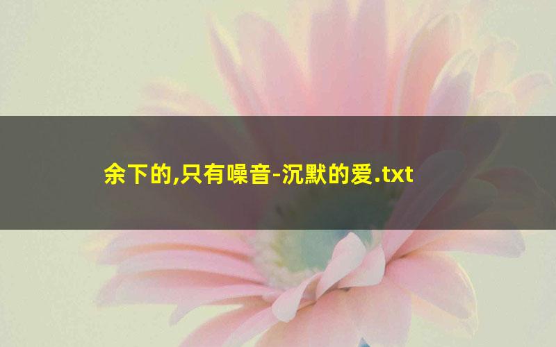 余下的,只有噪音-沉默的爱.txt