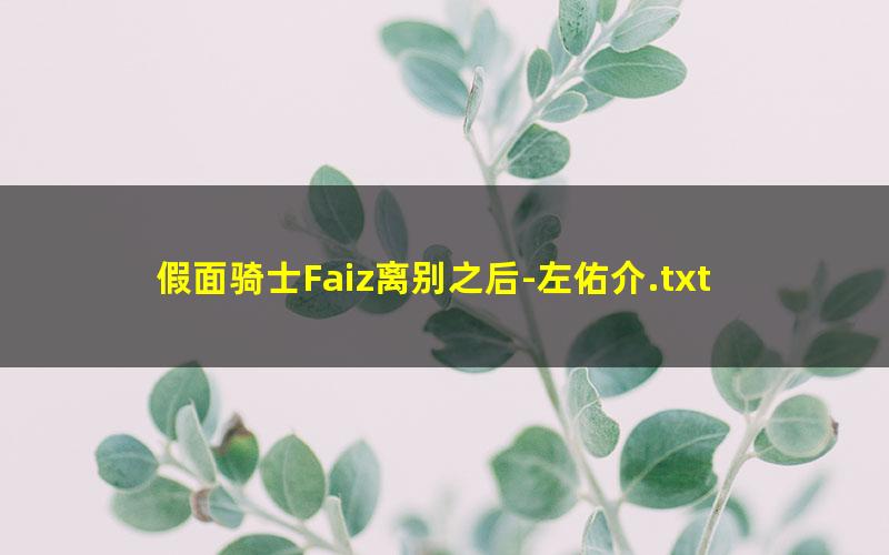 假面骑士Faiz离别之后-左佑介.txt