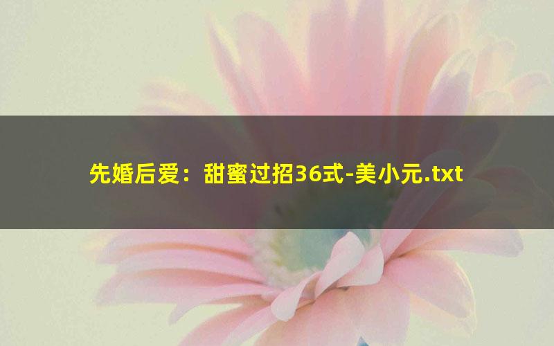 先婚后爱：甜蜜过招36式-美小元.txt