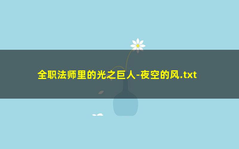 全职法师里的光之巨人-夜空的风.txt