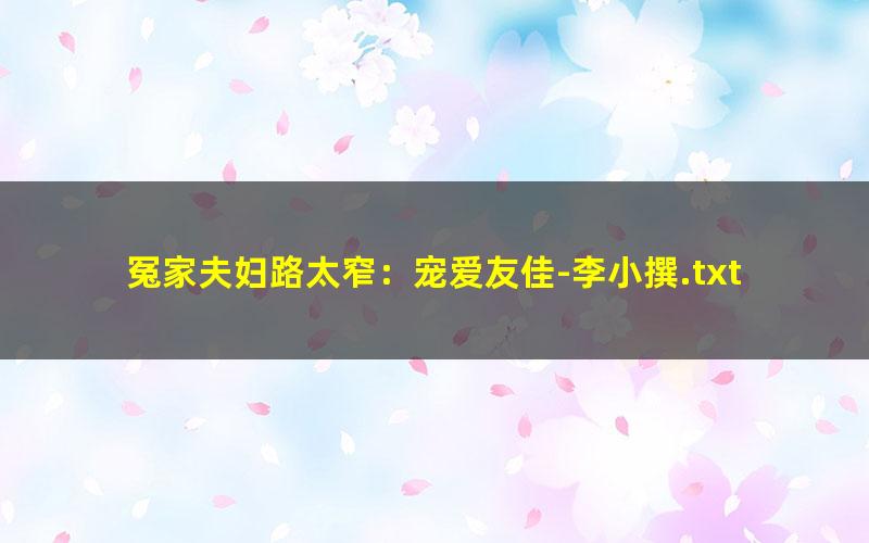 冤家夫妇路太窄：宠爱友佳-李小撰.txt