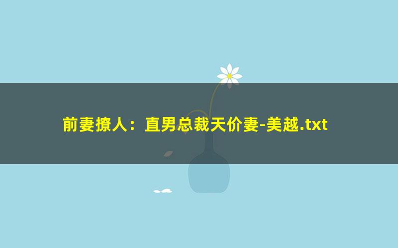 前妻撩人：直男总裁天价妻-美越.txt