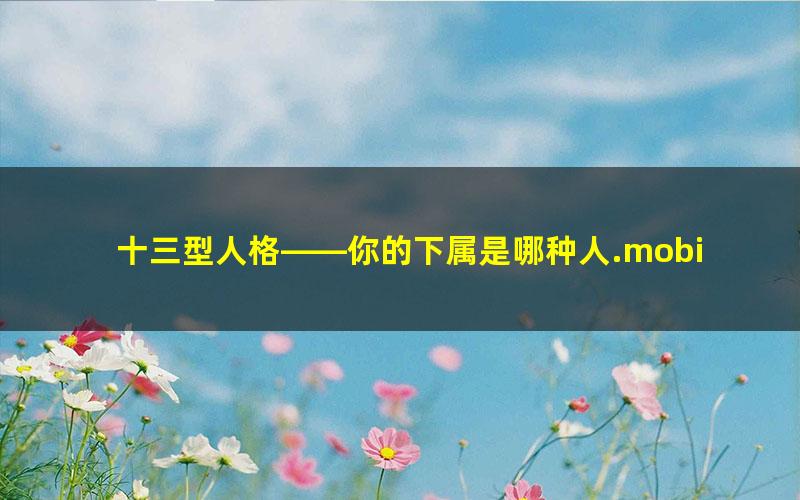 十三型人格——你的下属是哪种人.mobi