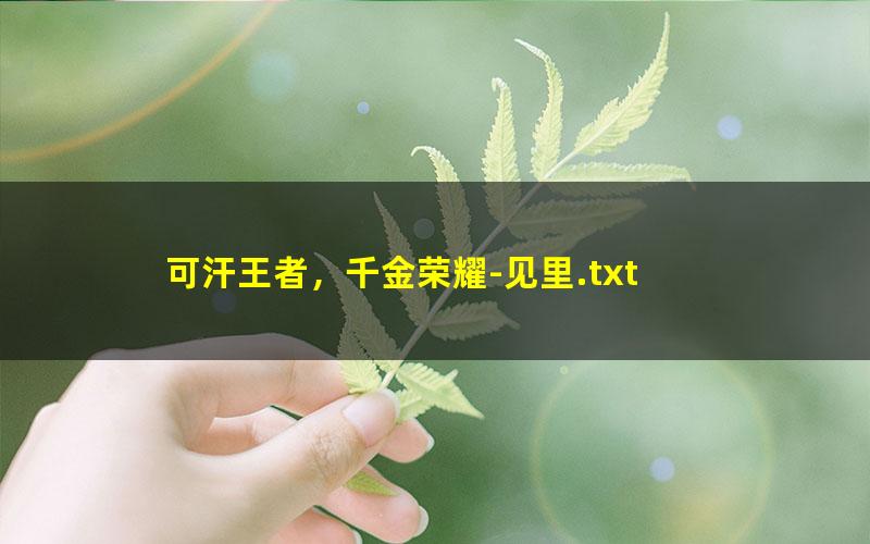 可汗王者，千金荣耀-见里.txt