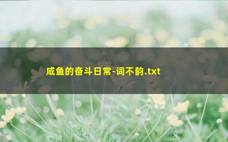 咸鱼的奋斗日常-词不韵.txt
