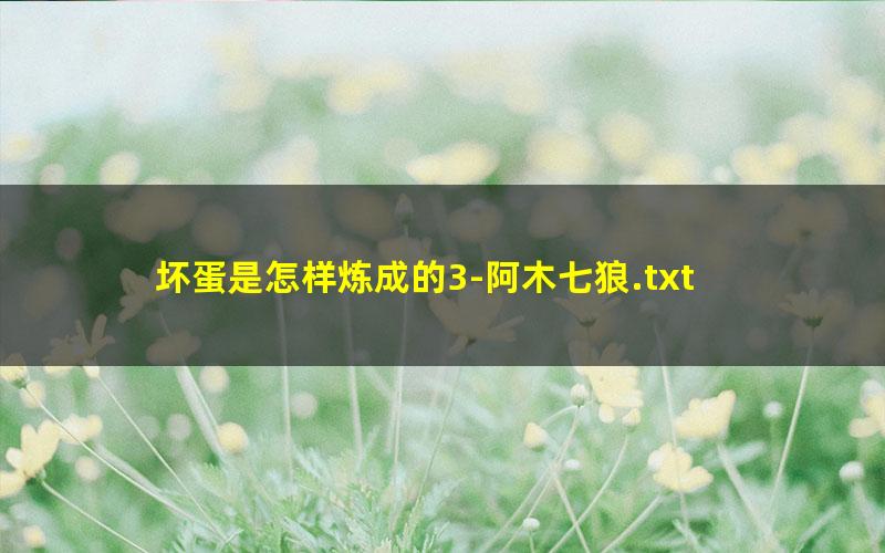 坏蛋是怎样炼成的3-阿木七狼.txt