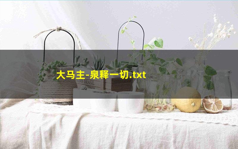 大马主-泉释一切.txt