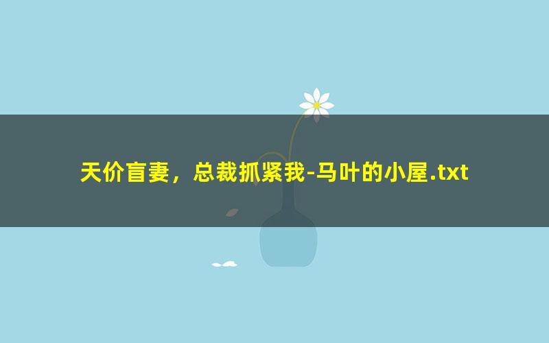 天价盲妻，总裁抓紧我-马叶的小屋.txt