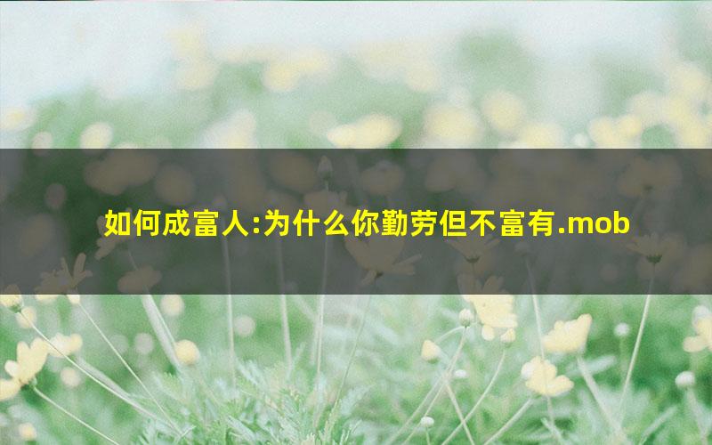 如何成富人:为什么你勤劳但不富有.mobi