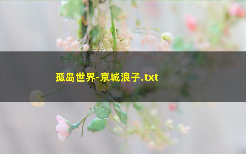 孤岛世界-京城浪子.txt txt/pdf/azw3/mobi电子版百度夸克网盘下载