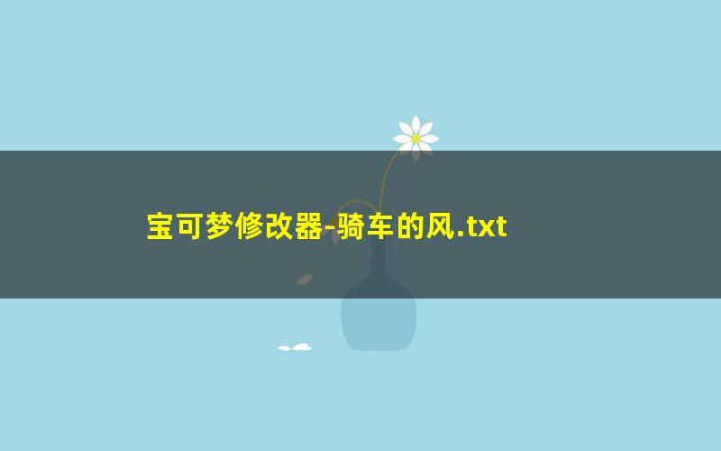 宝可梦修改器-骑车的风.txt