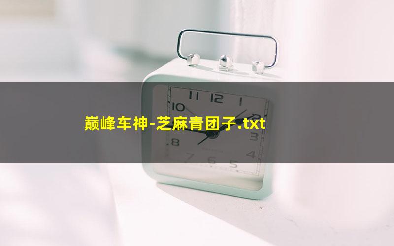 巅峰车神-芝麻青团子.txt