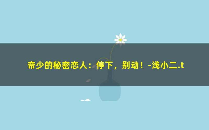 帝少的秘密恋人：停下，别动！-浅小二.txt