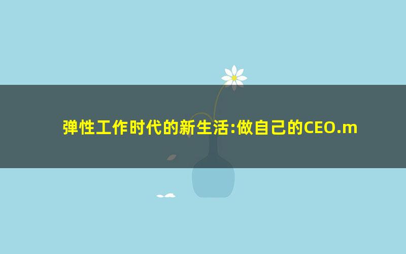 弹性工作时代的新生活:做自己的CEO.mobi