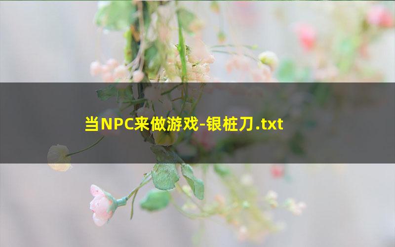 当NPC来做游戏-银桩刀.txt