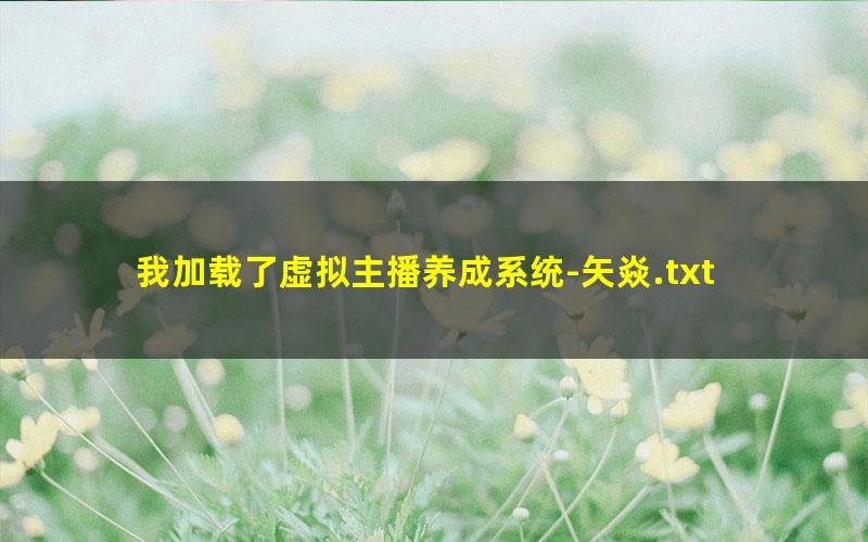 我加载了虚拟主播养成系统-矢焱.txt