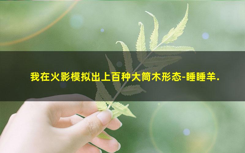 我在火影模拟出上百种大筒木形态-睡睡羊.txt