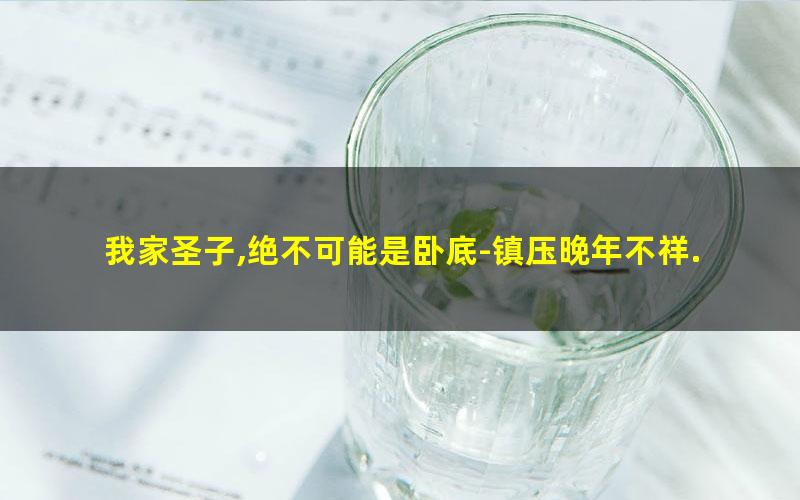 我家圣子,绝不可能是卧底-镇压晚年不祥.txt