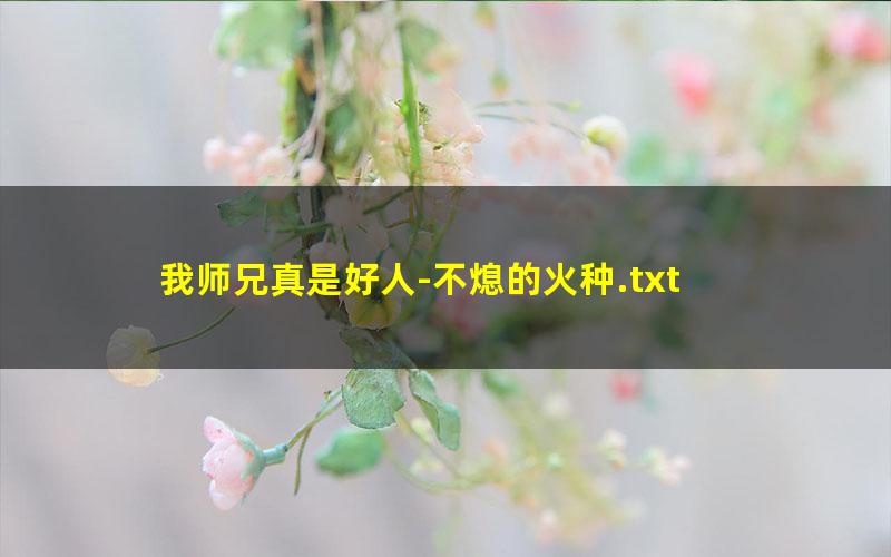 我师兄真是好人-不熄的火种.txt