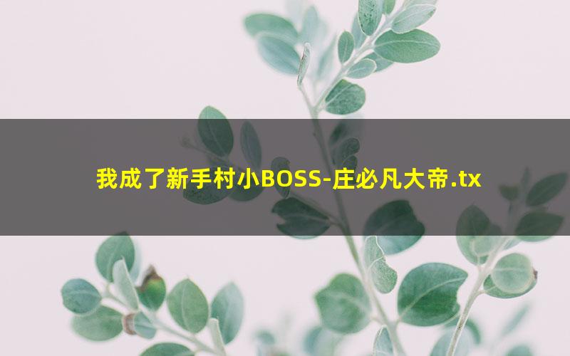 我成了新手村小BOSS-庄必凡大帝.txt