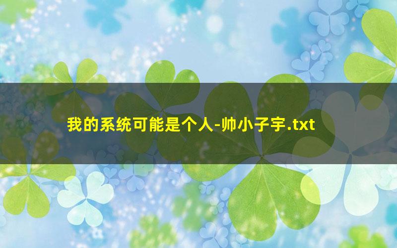 我的系统可能是个人-帅小子宇.txt