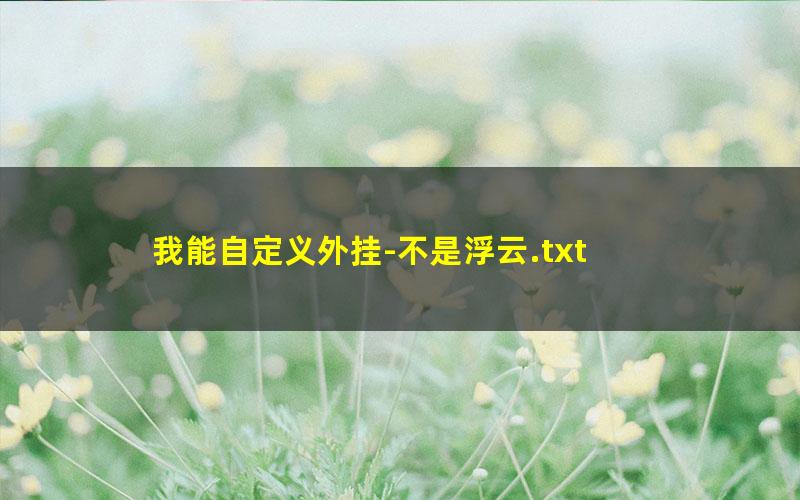 我能自定义外挂-不是浮云.txt