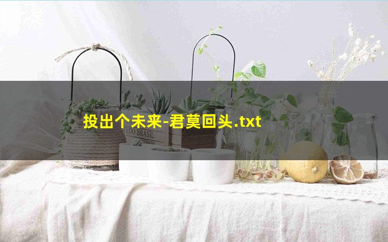 投出个未来-君莫回头.txt txt/pdf/azw3/mobi电子版百度夸克网盘下载
