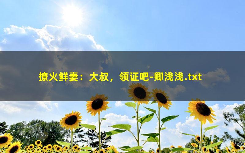 撩火鲜妻：大叔，领证吧-卿浅浅.txt txt/pdf/azw3/mobi电子版百度夸克网盘下载