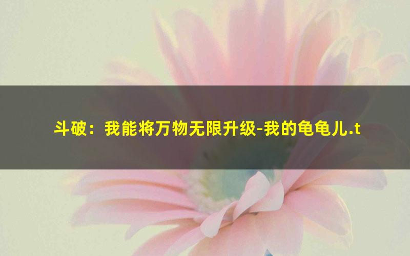 斗破：我能将万物无限升级-我的龟龟儿.txt