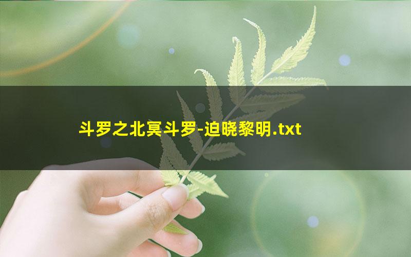 斗罗之北冥斗罗-迫晓黎明.txt