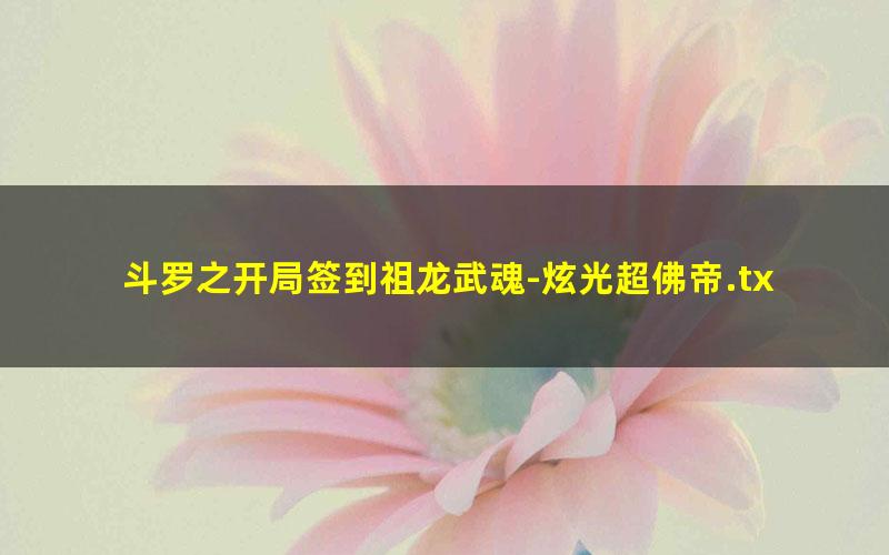 斗罗之开局签到祖龙武魂-炫光超佛帝.txt
