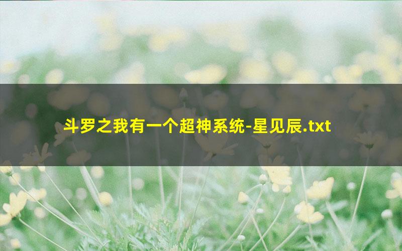 斗罗之我有一个超神系统-星见辰.txt