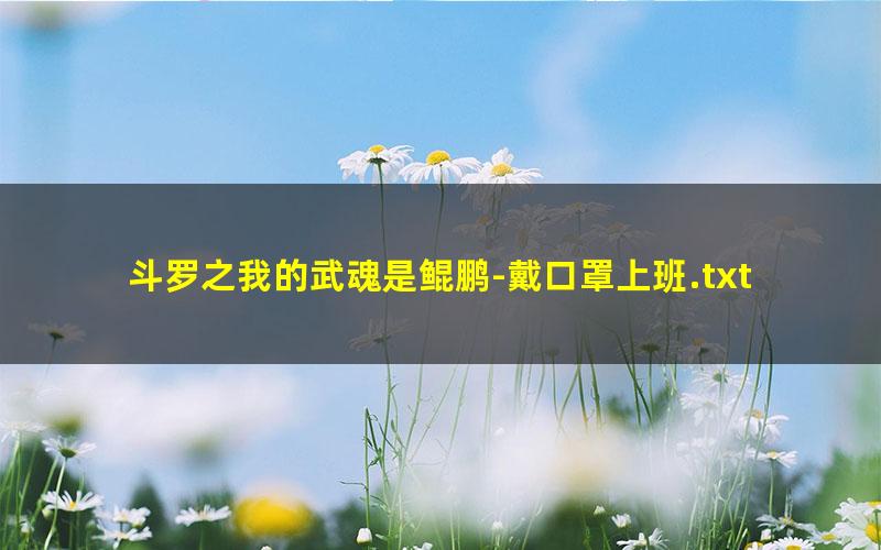 斗罗之我的武魂是鲲鹏-戴口罩上班.txt