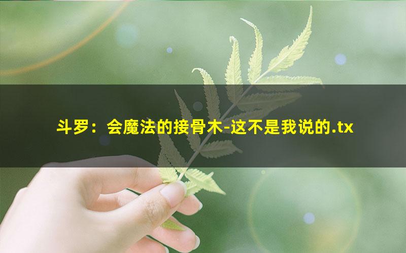 斗罗：会魔法的接骨木-这不是我说的.txt txt/pdf/azw3/mobi电子版百度夸克网盘下载