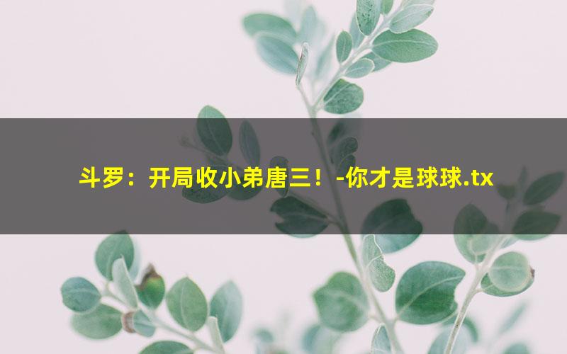 斗罗：开局收小弟唐三！-你才是球球.txt txt/pdf/azw3/mobi电子版百度夸克网盘下载