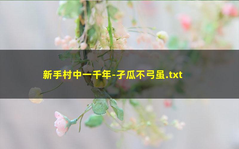 新手村中一千年-孑瓜不弓虽.txt