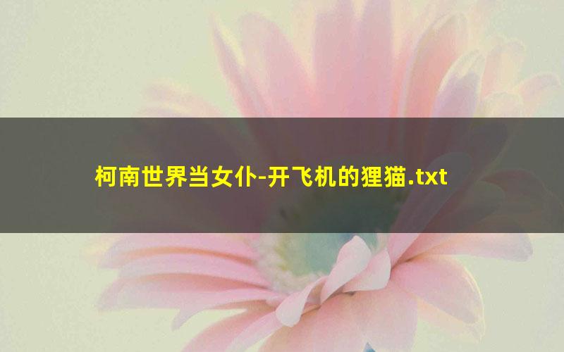 柯南世界当女仆-开飞机的狸猫.txt