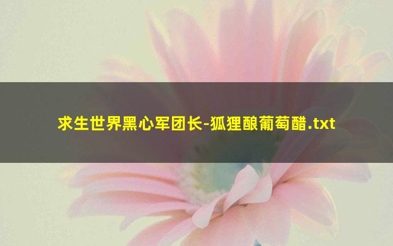 求生世界黑心军团长-狐狸酿葡萄醋.txt txt/pdf/azw3/mobi电子版百度夸克网盘下载