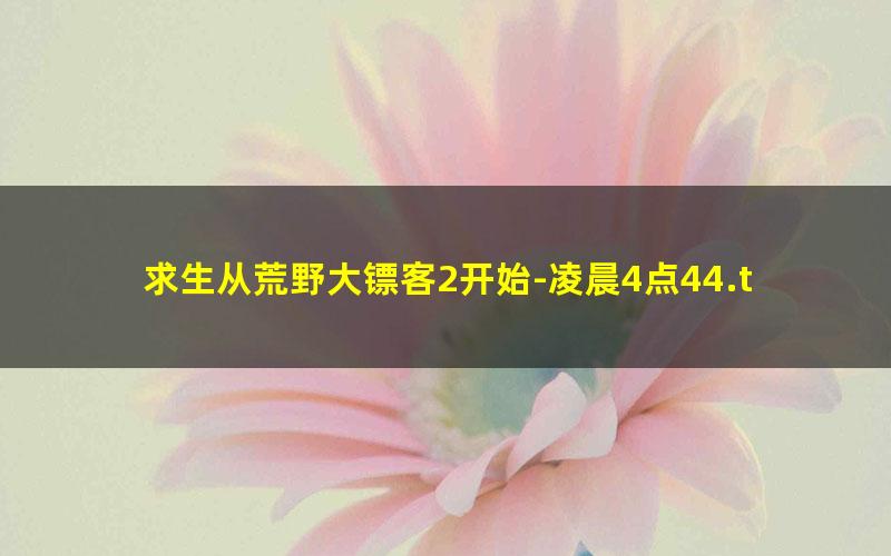 求生从荒野大镖客2开始-凌晨4点44.txt txt/pdf/azw3/mobi电子版百度夸克网盘下载