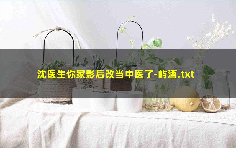 沈医生你家影后改当中医了-屿酒.txt txt/pdf/azw3/mobi电子版百度夸克网盘下载