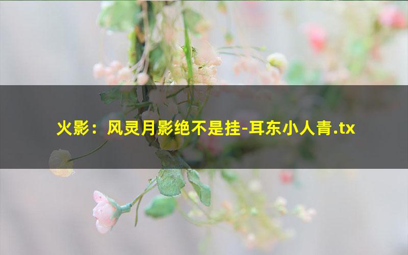 火影：风灵月影绝不是挂-耳东小人青.txt