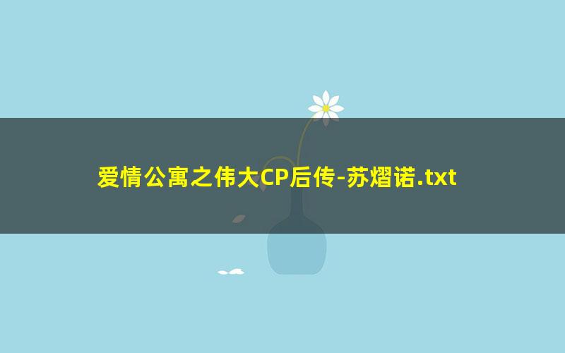 爱情公寓之伟大CP后传-苏熠诺.txt txt/pdf/azw3/mobi电子版百度夸克网盘下载