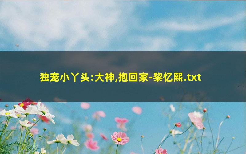 独宠小丫头:大神,抱回家-黎忆熙.txt