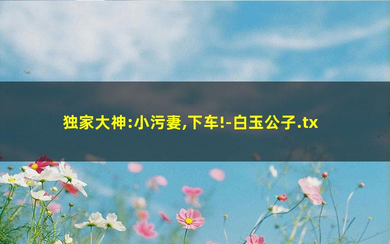 独家大神:小污妻,下车!-白玉公子.txt