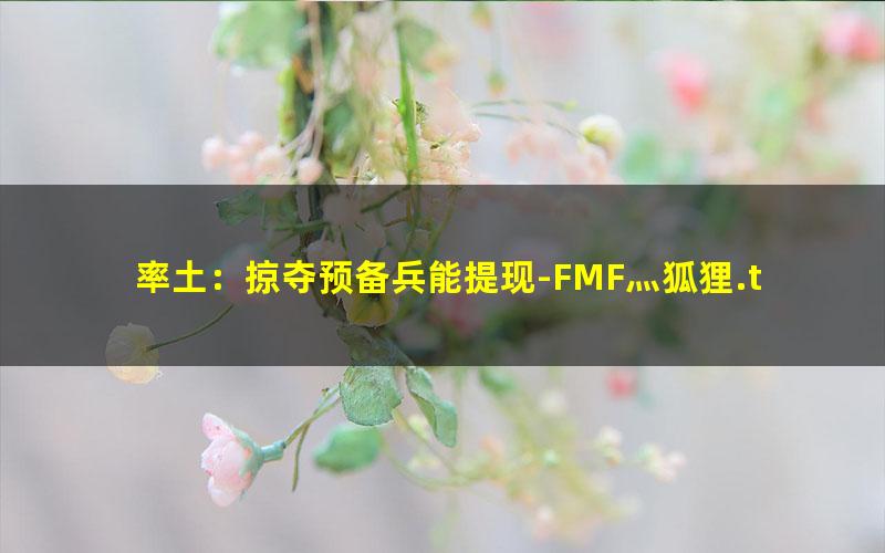 率土：掠夺预备兵能提现-FMF灬狐狸.txt txt/pdf/azw3/mobi电子版百度夸克网盘下载