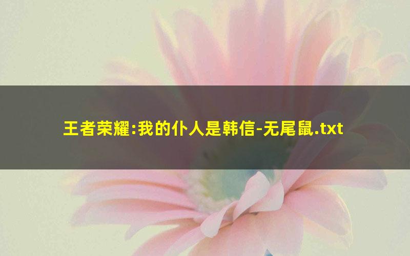 王者荣耀:我的仆人是韩信-无尾鼠.txt