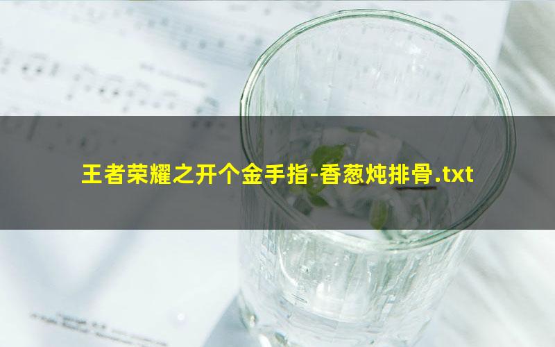 王者荣耀之开个金手指-香葱炖排骨.txt