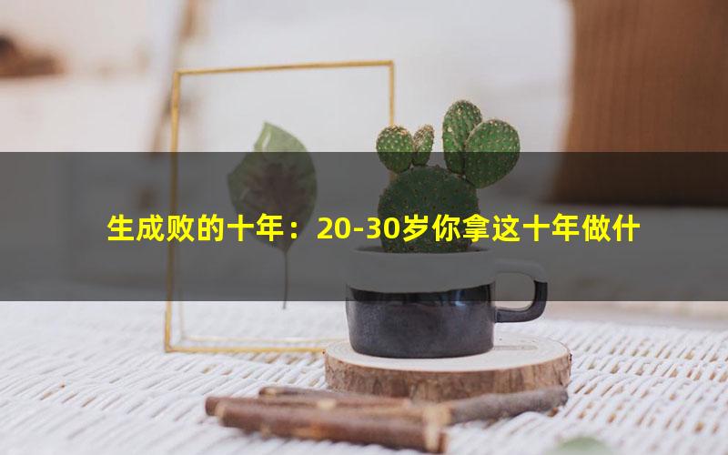生成败的十年：20-30岁你拿这十年做什么.mobi